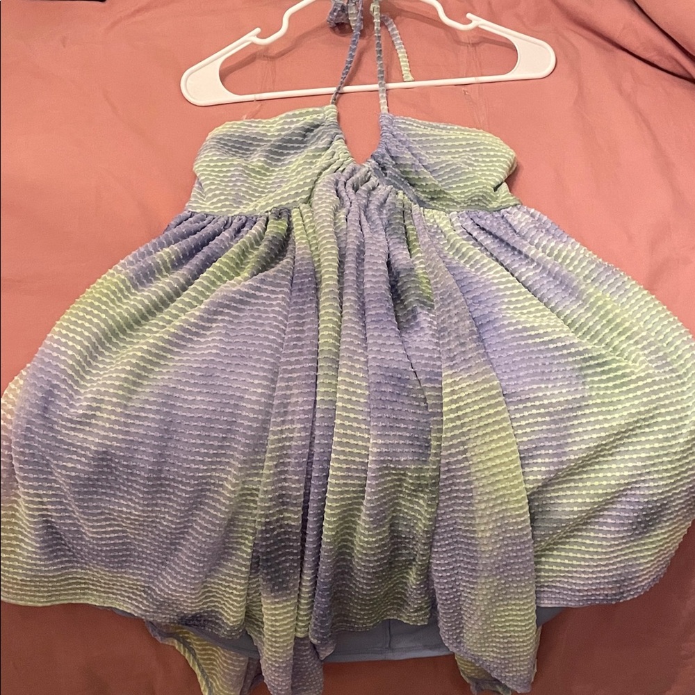 Wild Fable Textured Blue and Green Top